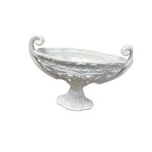 Ardalt Moresco Bianco VTG Pierced Compote Centerpiece White Bowl SKU 9733